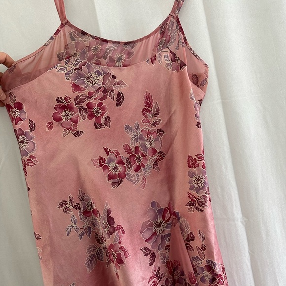 Vintage L.A. Intimates Pink Floral Spaghetti Strap Night Gown Dress Size Small - Picture 2 of 9